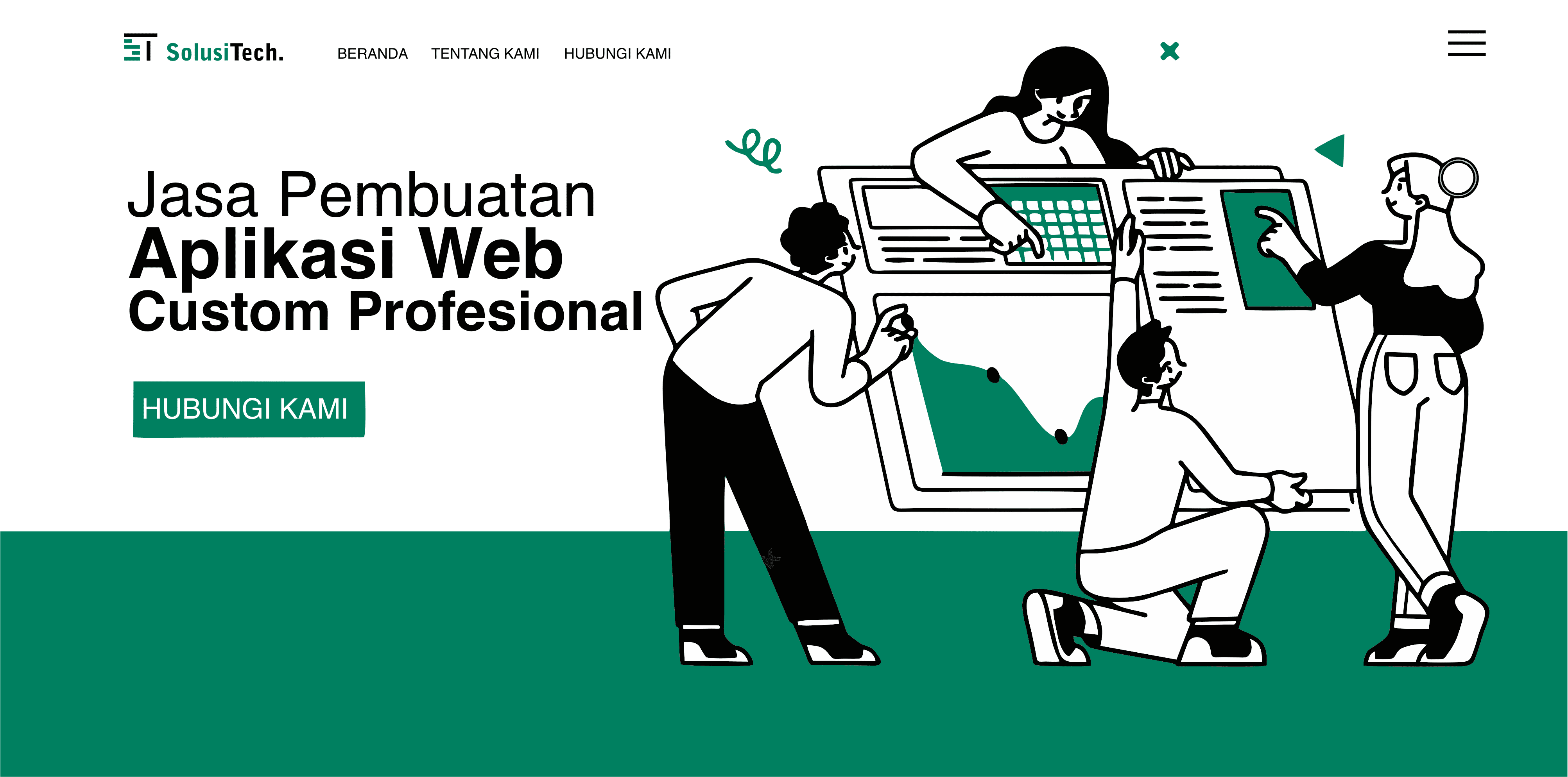 Tampilan aplikasi web custom profesional buatan SolusiTech
