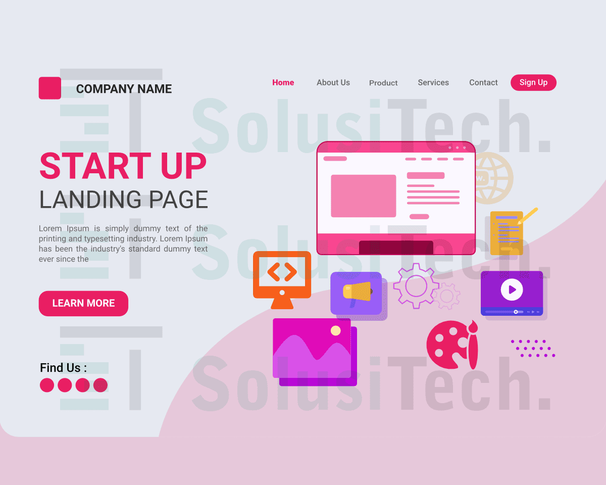 Desain Website Landing Page Bisnis Profesional - SolusiTech