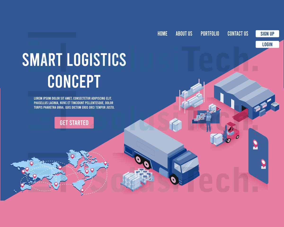 Desain Website Landing Page Bisnis Cargo Logistik - SolusiTech