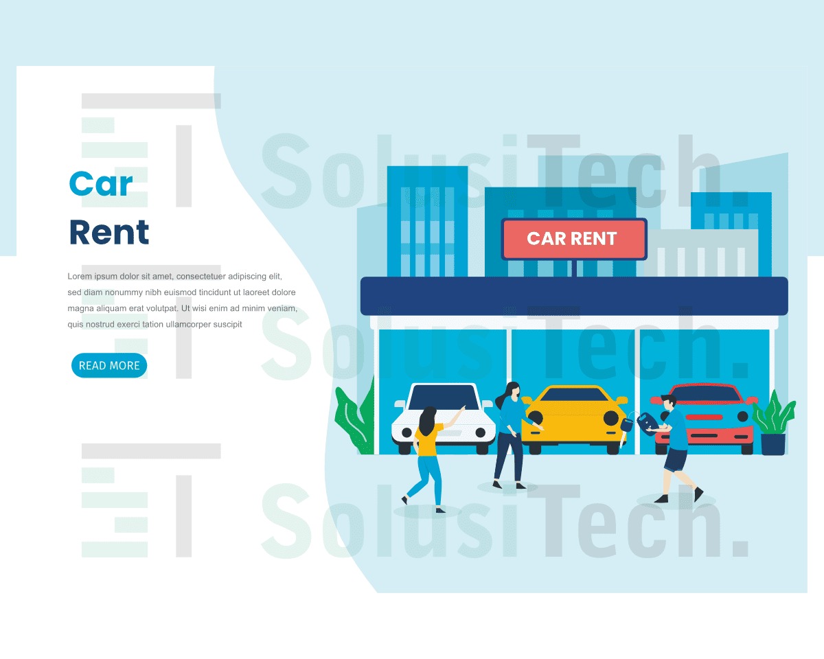 Desain Website Landing Page Rental Mobil - SolusiTech