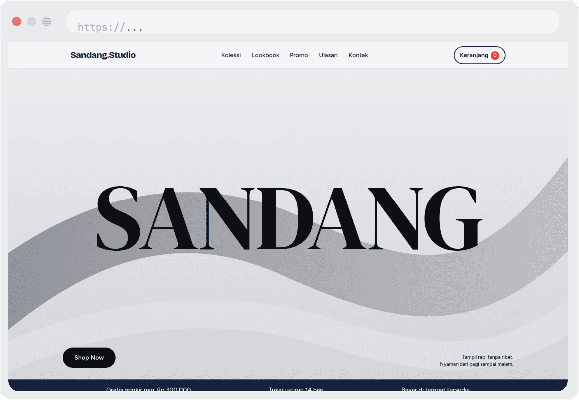 Landing Page Premium untuk Pakaian atau Toko Online - SolusiTech
