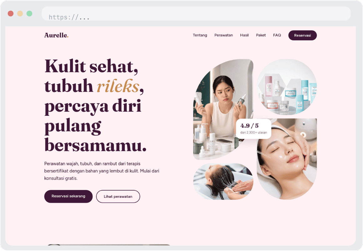 Landing Page Premium untuk Klinik Kecantikan - SolusiTech