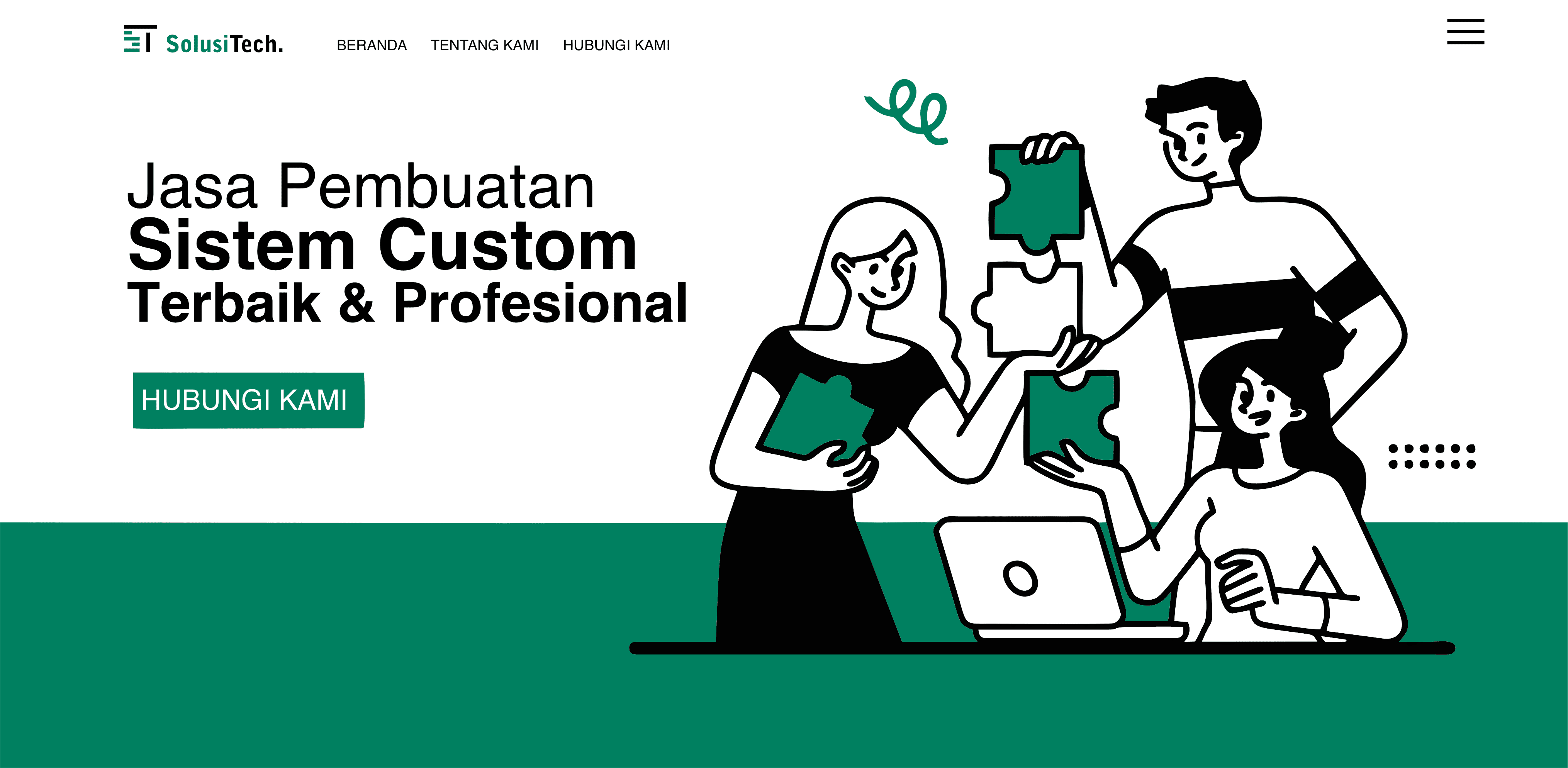 Tampilan sistem custom profesional buatan SolusiTech